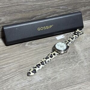 Gossip Womens Quartz Fashion Watch Leopard Print Polyurethane Band GSR889A‎ Box